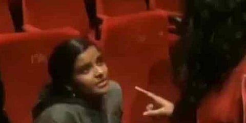 The incident took place last Wednesday and the video of verbal duel between the students and others went viral on Tuesday. (Photo | Twitter Screengrab)