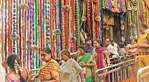Kanaka Durga temple's decoration (Photo |EPS)