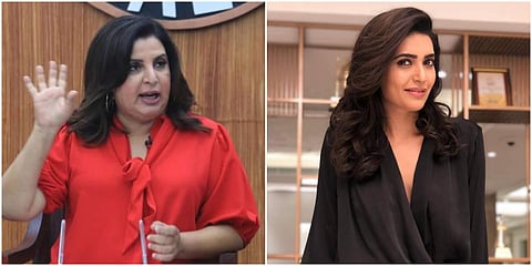 L-R: Choreographer-filmmaker Farah Khan and actress Karishma Tanna.