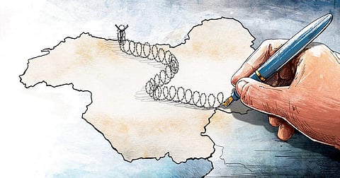 Jammu and Kashmir bifurcation. (Illustration | Tapas Ranjan)