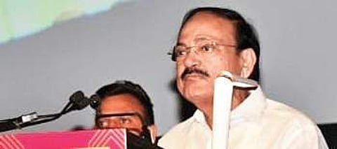 Vice President M Venkiah Naidu speaking at the 50th Union World Conference on Lung Health in Hyderabad (Photo |EPS)