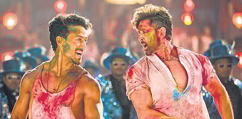 Tiger Shroff and Hrithik Roshan in 'War'.