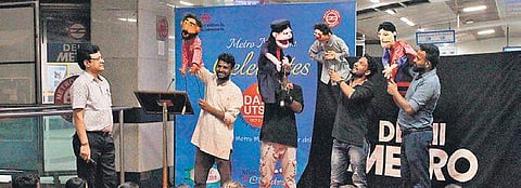 A puppet show was held for children as part of DMRC’s Daan Utsav | ( Photo | DMRC )