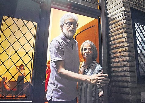 Activist Gautam Navlakha and Sehba Hussain at their residence. (File photo| Parveen Negi/ EPS)
