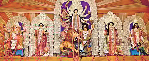 Durga Puja pandal in Hyderabad Bengalee Samity (Photo |EPS)