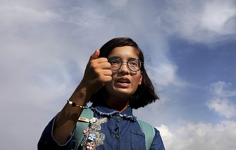 11-year-old climate activist Riddhima Pandey. ( Photo | AP )