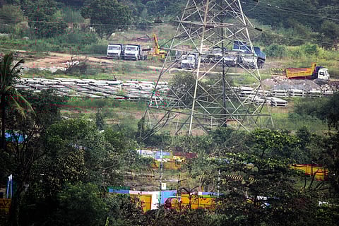 A view of a construction site of a metro train parking shed at Aarey Colony Mumbai Monday Oct. 7 2019. | (Photo | PTI)