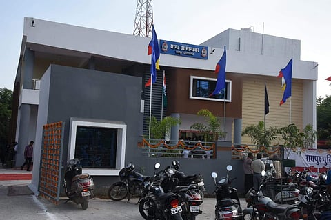 Chhattisgarh's first model Amanaka police station located on the Greater Eastern (GE) road of Raipur. ( Photo| EPS)