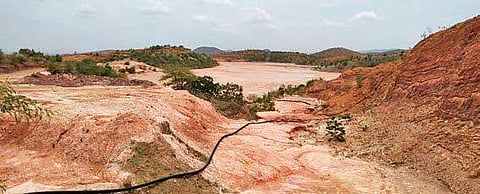 File photo of the tailings pond at KK Kottala village in Kadapa district I Express