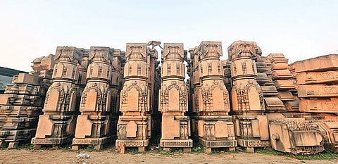 Stone slabs prepared for the proposed temple in Ayodhya (Photo | Shekhar Yadav, EPS)