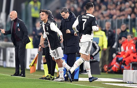 Juventus' Cristiano Ronaldo is substituted by Paulo Dybala. (Photo | AP)