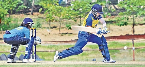 Railways team playing against Bengal in the women’s senior T20 tournament at Mulapadu Stadium near the city | Prasant Madugula