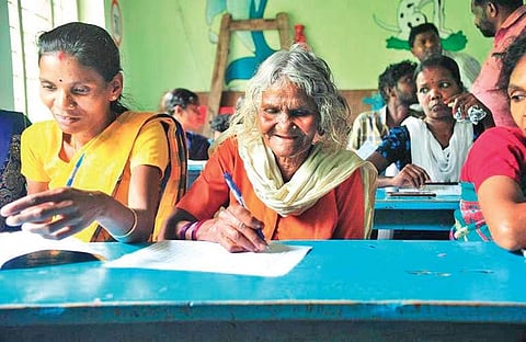 A tribal literacy class in progress in Wayanad (File photo)