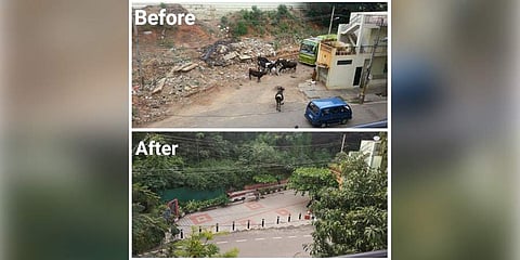 The dumping yard in Domlur that was converted into the Ajja-Ajji Park. (Photo | Express)