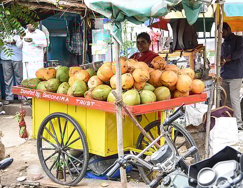 Even moderate rainfall finds Rajkumari worrying about her pushcart, stationed near the District Court complex.