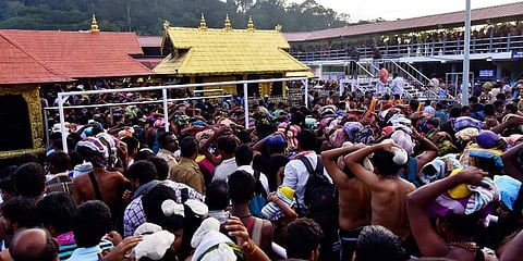 Pilgrims had to wait in the queue for more than three hours to have 'darshan' in the morning. (Photo | Albin Mathew, EPS)