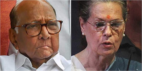 NCP chief Sharad Pawar (L) and Congress president Sonia Gandhi. (File | PTI)