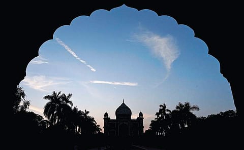 A view of Safdarjung’s Tomb against a clear blue sky in New Delhi on Sunday. The national capital’s AQI dropped to nearly 200 in some places | Parveen Negi