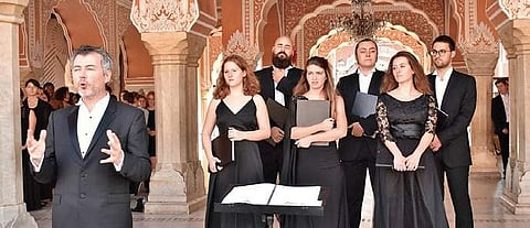 Paris National Opera Children’s choir perform at the at the City Palace in Jaipur