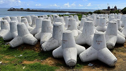 5000 tetrapods of various sizes have arrived at the coast