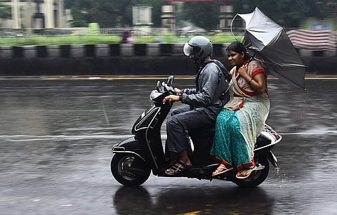 Image of motorists braving the heavy downpour in Chennai used for representational purpose. (Ashwin Prasath | EPS)