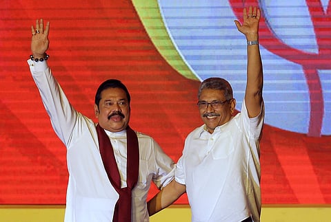 Sri Lankan Prime Minister Mahinda Rajapaksa with President Gotabhaya Rajapaksa. (File Photo | AP)