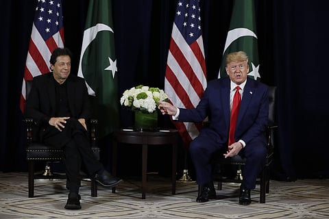 Pakistani Prime Minister Imran Khan and US President Donald Trump during the United Nations General Assembly, Monday, Sept. 23, 2019, in New York. ( File | AP )