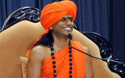 Swami Nithyananda at a press conference at Nithyananda Dhyanapeetam ashram, Bidadi near Bangalore. (File Photo)