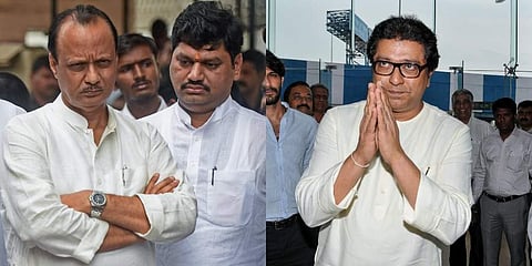Nephew-Uncle war is not new in Maharshtra; (From Left) Ajit Pawar, Dhananjay Munde and Raj Thackeray (Photos | PTI)