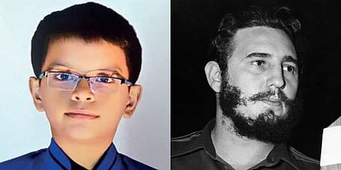 Thrissur’s little Fidel Castro (L) and Cuban revolutionary Fidel Castro (Photo | EPS and AFP)