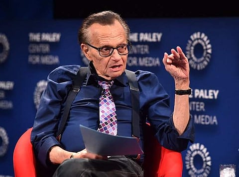Popular American television and radio show host Larry King. (Photo | Twitter)