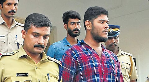 Police bringing Alan Shuhaib and Thwaha Fasal, who were arrested for alleged Maoist links, to the Principal Sessions Court in Kozhikode (File photo| TP Sooraj)