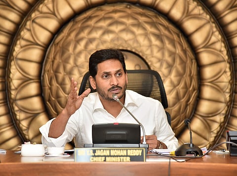 Andhra Pradesh CM YS Jagan Mohan Reddy during cabinet meeting at Secretariat. (Photo | EPS)