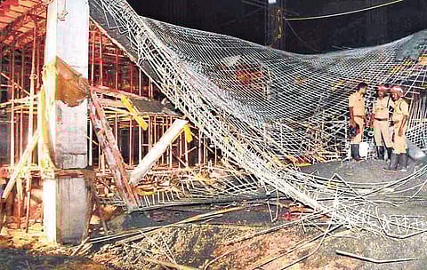 The portion of the cancer research centre which collapsed on Monday | FILE PIC