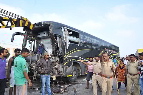 The accident spot in Karnataka. (Photo | Express)