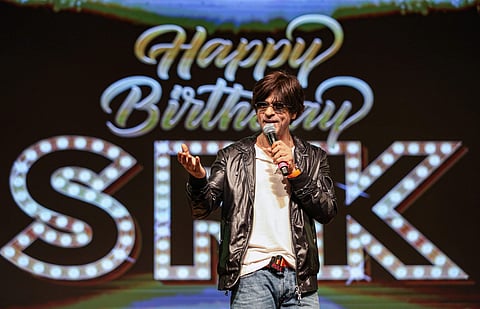 Bollywood actor Shahrukh Khan celebrates his birthday in Mumbai Saturday Nov. 2 2019. (Photo | PTI)