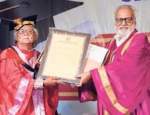 Atal Bihari Panda with the Governor