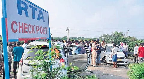 RTA check post under Chillakallu police station limits of Jaggayapet mandal in Krishna district.