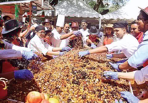 Cake-mixing events at JW Marriott Hotel (above) and Royal Orchid Resort