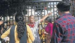 People wait outside the Saket District Court Complex during a protest by lawyers over the recent Tis Hazari Court clashes. (Photo | EPS, Arun Kumar)