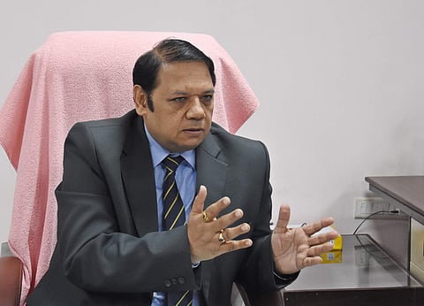 File Photo | CFA director Vivek Banzal addressing the media at BSNL the office in Vijayawada.