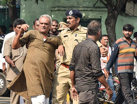CPI National Secretary, K Narayana was detained by the police after he took part in the 'Chalo Tank Bund' protest by RTC| Express