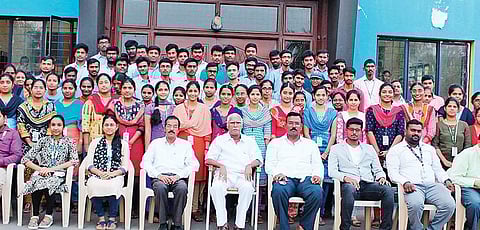 163 students were selected for various software jobs with an annual salary package of Rs 3.60 lakh on December 5. (Photo | EPS)