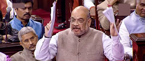 Union Home Minister Amit Shah speaks in the Rajya Sabha during the CAB debate (Photo | PTI)
