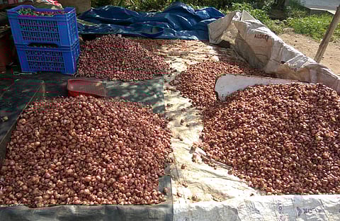 A poster of the movie Capmaari on the wall of a corporation school on Selvapuram main road. (Photo | EPS)