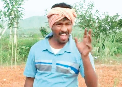 Video grab of Pradeep H R singing a Justin Bieber song | express