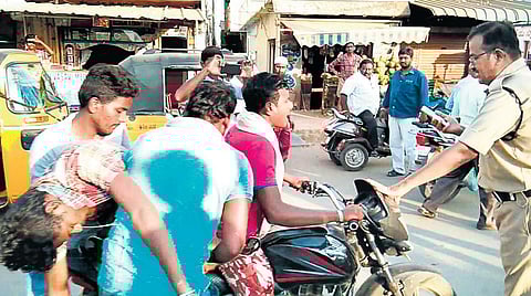 Two of the family members brought the body outside the hospital and fled on the bike with it. (Photo | EPS)