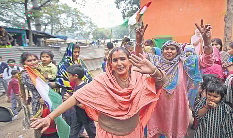 Hindu refugees from Pakistan were unable to control their emotions and celebrated the passing of the Citizenship Amendment Bill, at Majnu-ka-tilla (MKT), in New Delhi on Thursday.