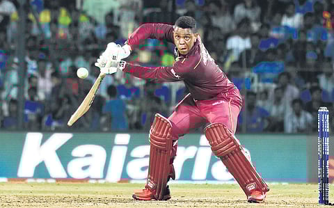West Indies’ Shimron Hetmyer slammed his fourth century in the first ODI against India in Chennai on Sunday (Photo | Ashwin Prasath, EPS)