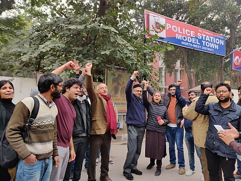 Led by Prashant Bhushan, a legal team is present at the protest spot.(Photo| Twitter/@pbhushan1)